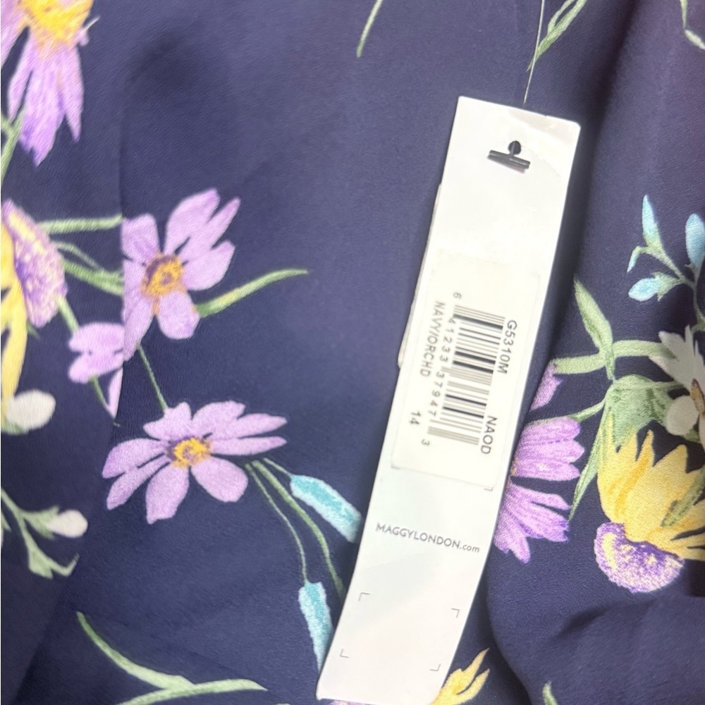 Maggy London Navy Floral Maxi Dress - Picture 6 of 11